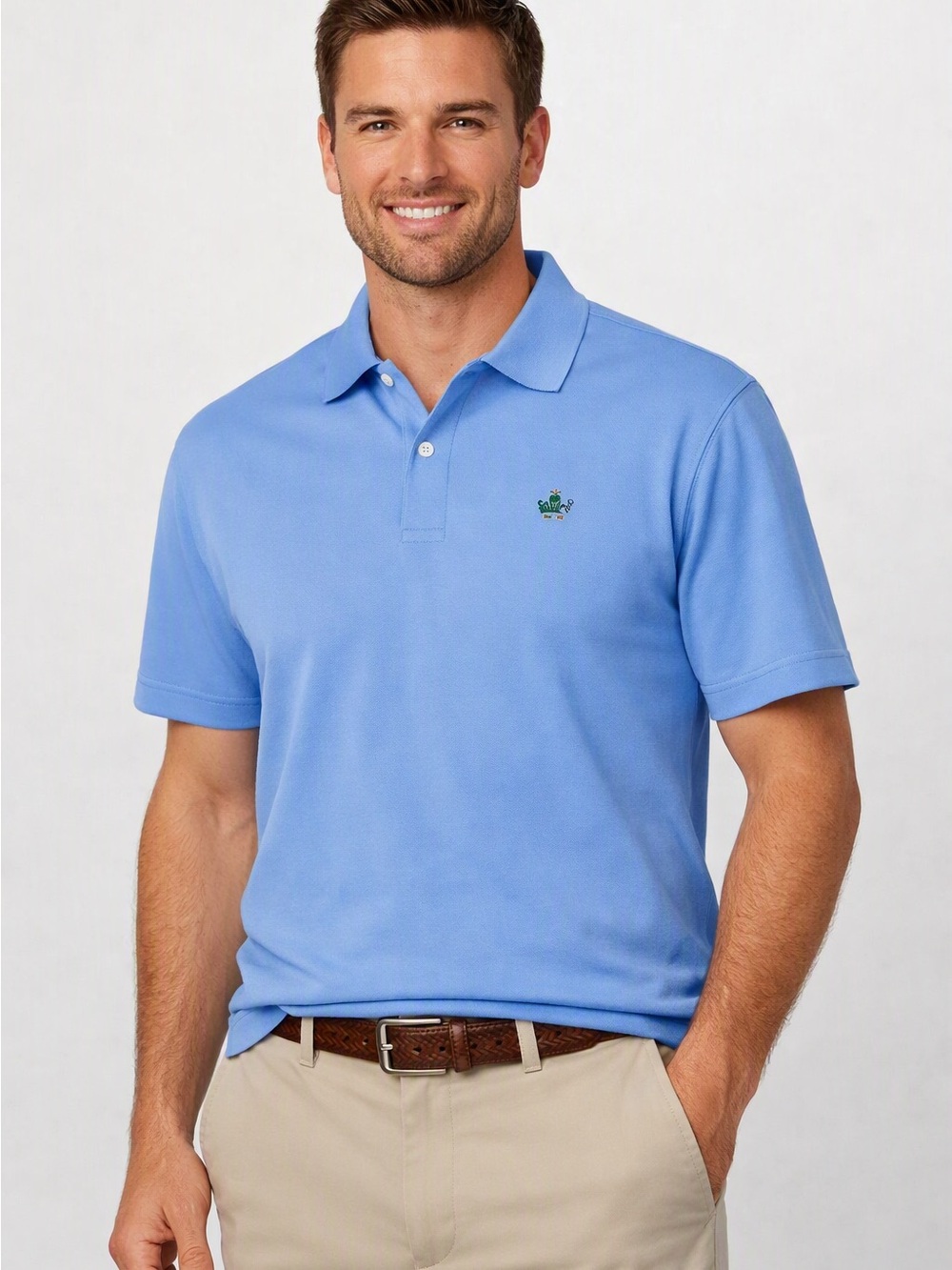 Peter Millar Cotton Polo Shirt – Light Blue, Size Large NWOT